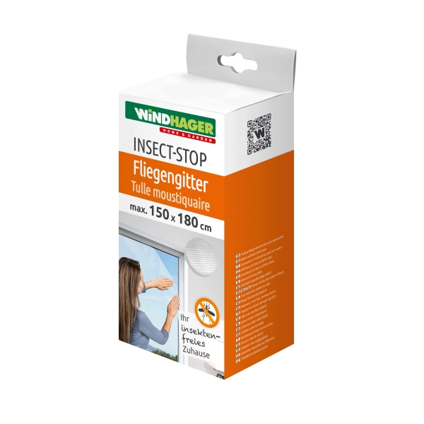 Moustiquaire bande auto-agrippante L1,50xH1,80m Blanc